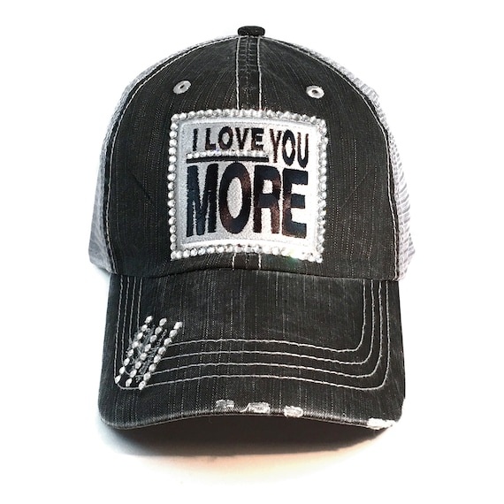 Bride Baseball Cap, I Love You More, Newly Engaged Gift, Girlfriend Baseball Cap, Rhinestone Baseball Hat, Swarovski Crystal Hat, Bride Gift