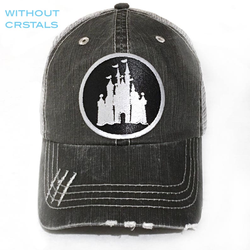 Womens Disney Hat Disney Castle Baseball Cap Bling Etsy