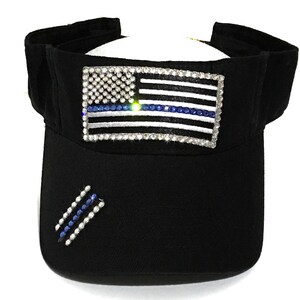 Womens Thin Blue Line Visor Police Wife Gift image 3