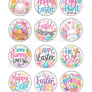 Ausdruckbare Oster Cupcake Toppers 5 cm