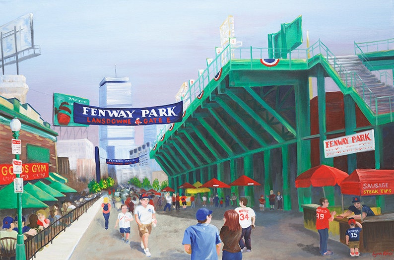 Fine Art Print Fenway Park baseball, Boston, Red Sox, green monster, Yawkey Way, Landsdowne image 1