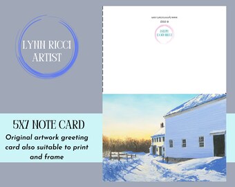Printable Wright Locke Farm, 5x7 digital download note card, fall, autumn, North Carolina, fields, barn, farmland, digital art print