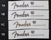 Self-adhesive (peel stick) or Waterslide Guitar Headstock Logo Sticker Decal fender stratocaster
