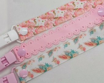 GIRL 3 PACK - Dummy Clip/Pacifier Clip/Dummy Clip / Clip