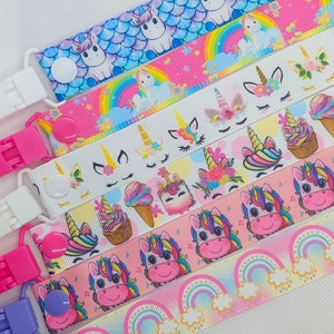 UNICORNS AND RAINBOWS - Dummy Clip / Pacifier Clip / Dummy Clips / Clip / Chain