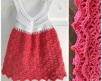 Baby dress in cotton crochet