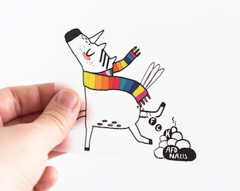 Iron-on transfer without border "FCK NZS Unicorn"