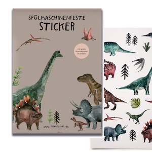 Pegatinas de dinosaurios aptas para lavavajillas | Pegatina de cristal