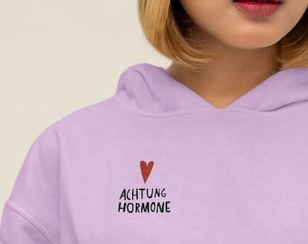 borderless iron-on image Attention Hormones | Lettering with heart