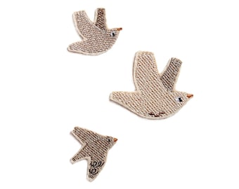 Patch vogel beige | Strijkpleisters