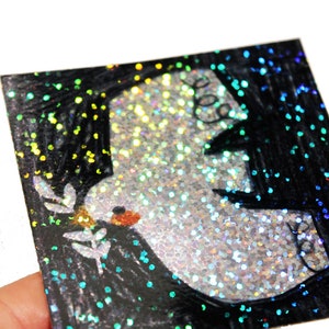 Glitzersticker Friedenstaube Bild 3