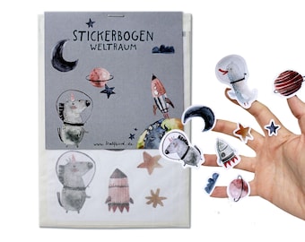 Space Sticker Set | Recycled Paper | 2 Sticker Sheets