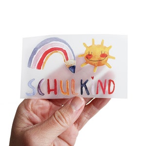 Zestaw do naprasowywania bez marginesów "Rainbow Schoolchild" | słońce, tęcza, napisy