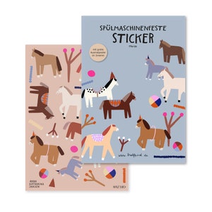 vaatwasserbestendige stickers "Paarden"