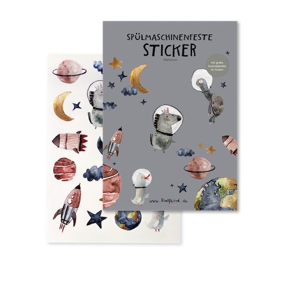 spülmaschinenfeste Sticker Weltraum| Aufkleber Glas