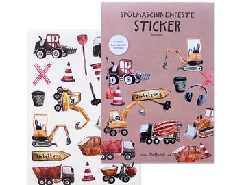 spülmaschinenfeste Sticker Baustelle