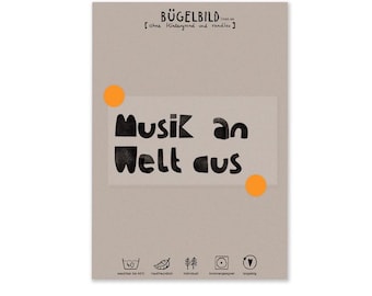 Iron-on transfer borderless "Music on world off"