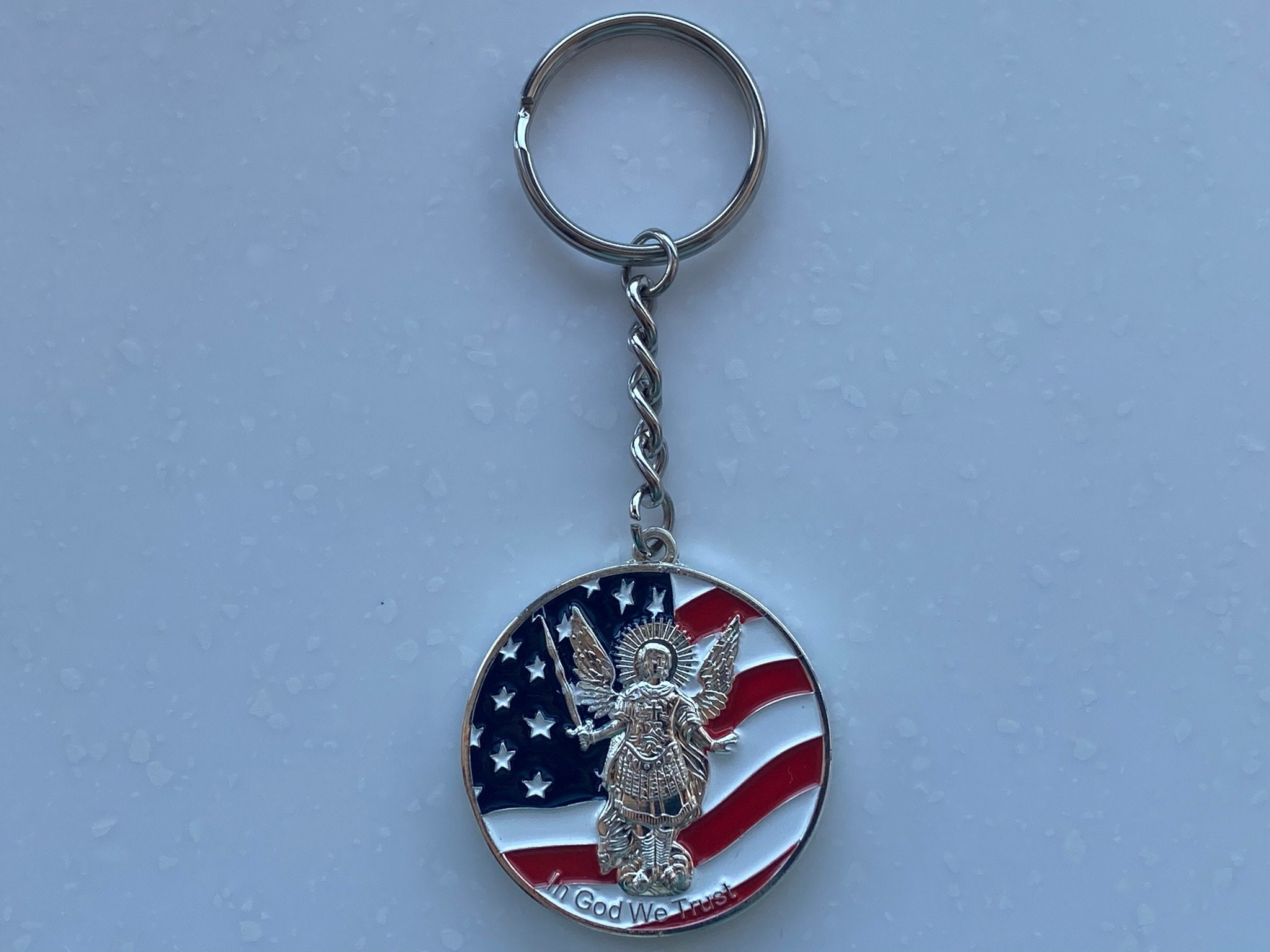 Archangel Michael , Keychain , Metal , Silver Color Ukraine, Freedom ...