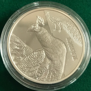 Peacock , Fauna monuments of culture,  in Box . Great gift , silver Weight: 1/2 OZ Commemorative coin  of Ukraine , animal