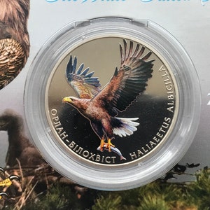 Commemorative coins Coin of Ukraine, Trencher Bіlohvіst (Haliaeetus Albicilla) Nickel coin in Buklet