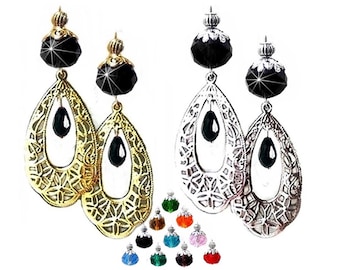 Charm Necklace Earring Set silver butterfly choose color pearl and clip on or pierced fittings