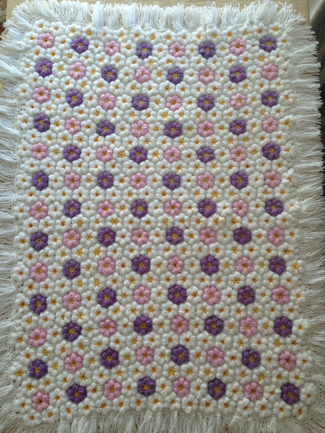 Crochet Baby Flower Blanket, Baby Girl Blanket, Flower Blanket Etsy