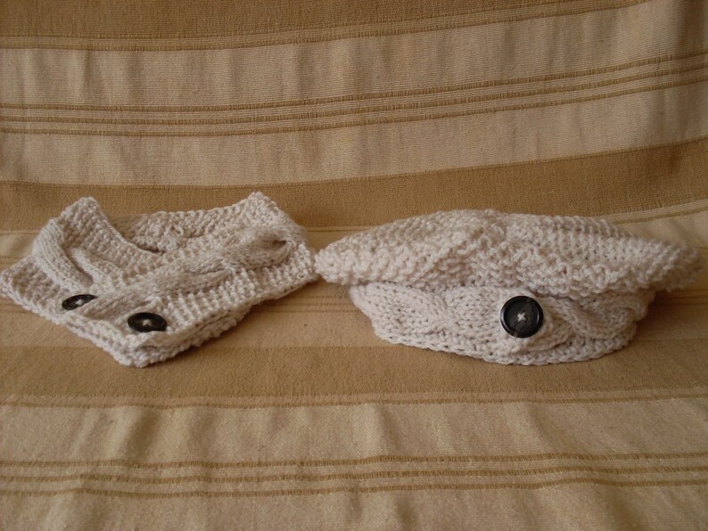 Knitted Beret Hat and Scarf French Beret Neck Warmer Lady Etsy