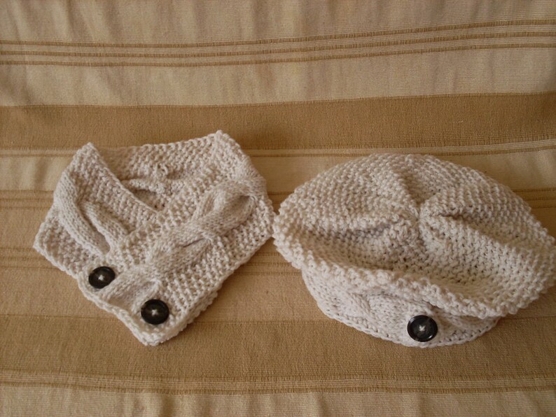 Knitted Beret Hat and Scarf French Beret Neck Warmer Lady Etsy