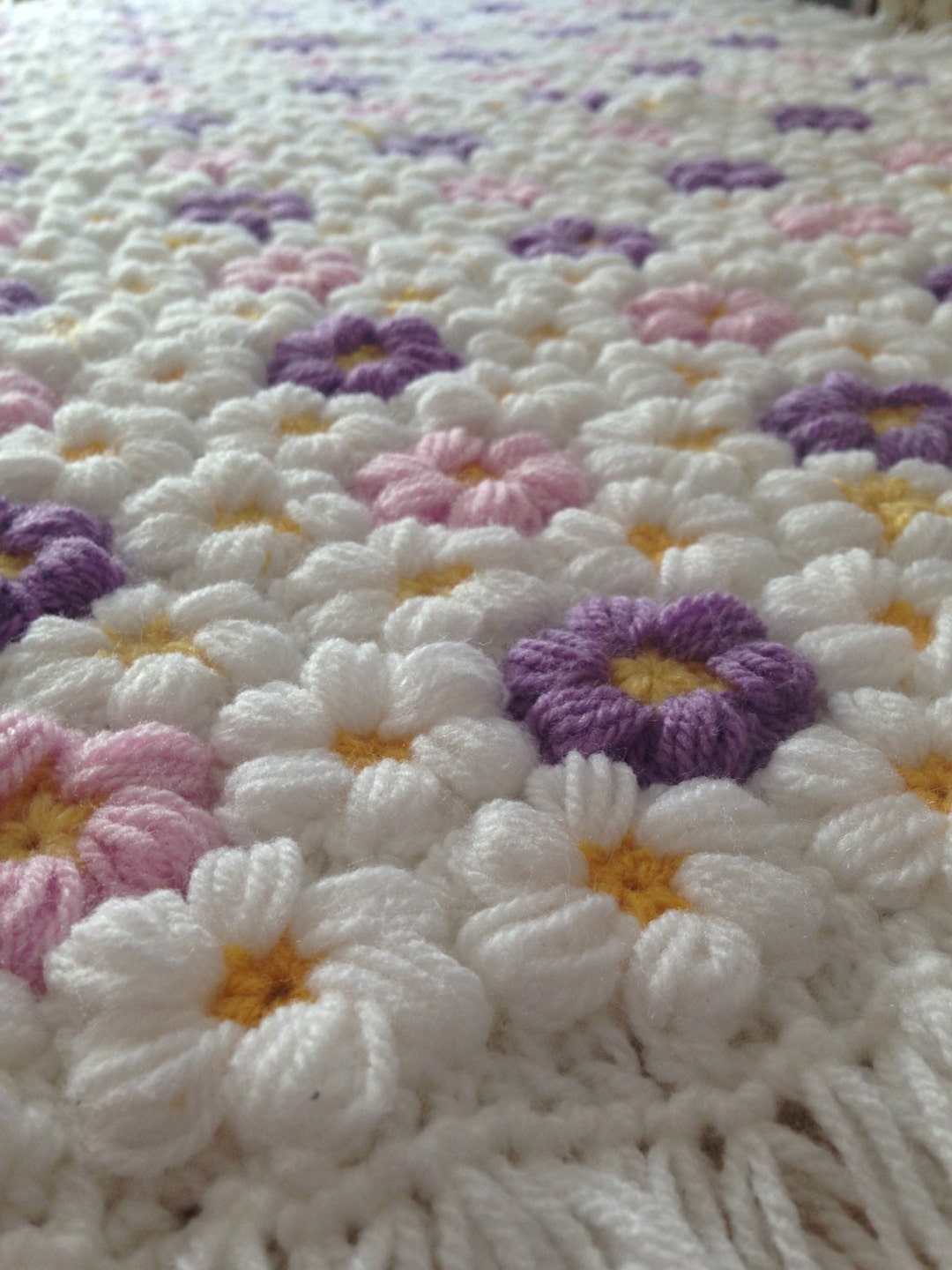 Crochet Baby Flower Blanket, Baby Girl Blanket, Flower Blanket Etsy