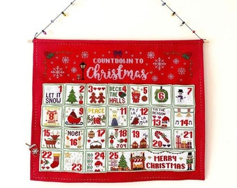 Countdown to Christmas Advent Cross Stitch Pattern Sampler PDF Download