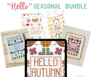 Hello Seasons Bundle PDF Cross Stitch Patterns