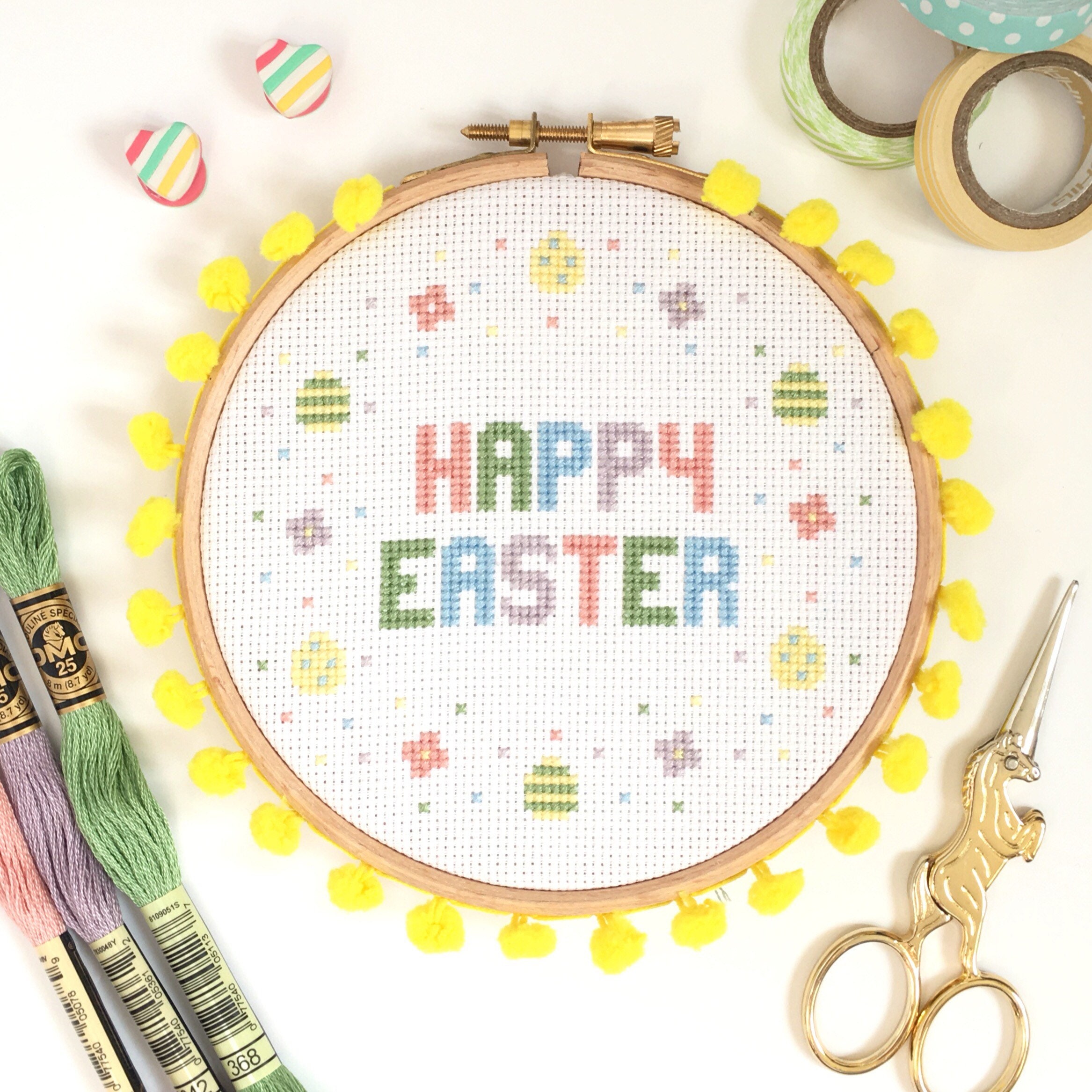 Happy Easter Cross Stitch PDF Pattern for Beginners - Modern, Fun and ...