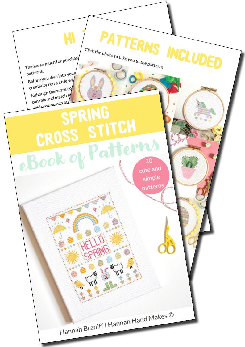 Spring Cross Stitch Pattern eBook Easter, Spring and Floral PDF Patterns for Beginners image 1