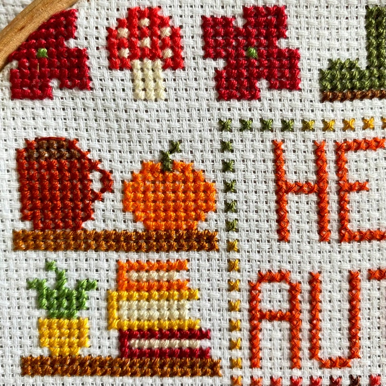 Hello Autumn (fall) PDF Cross Stitch Pattern - Etsy