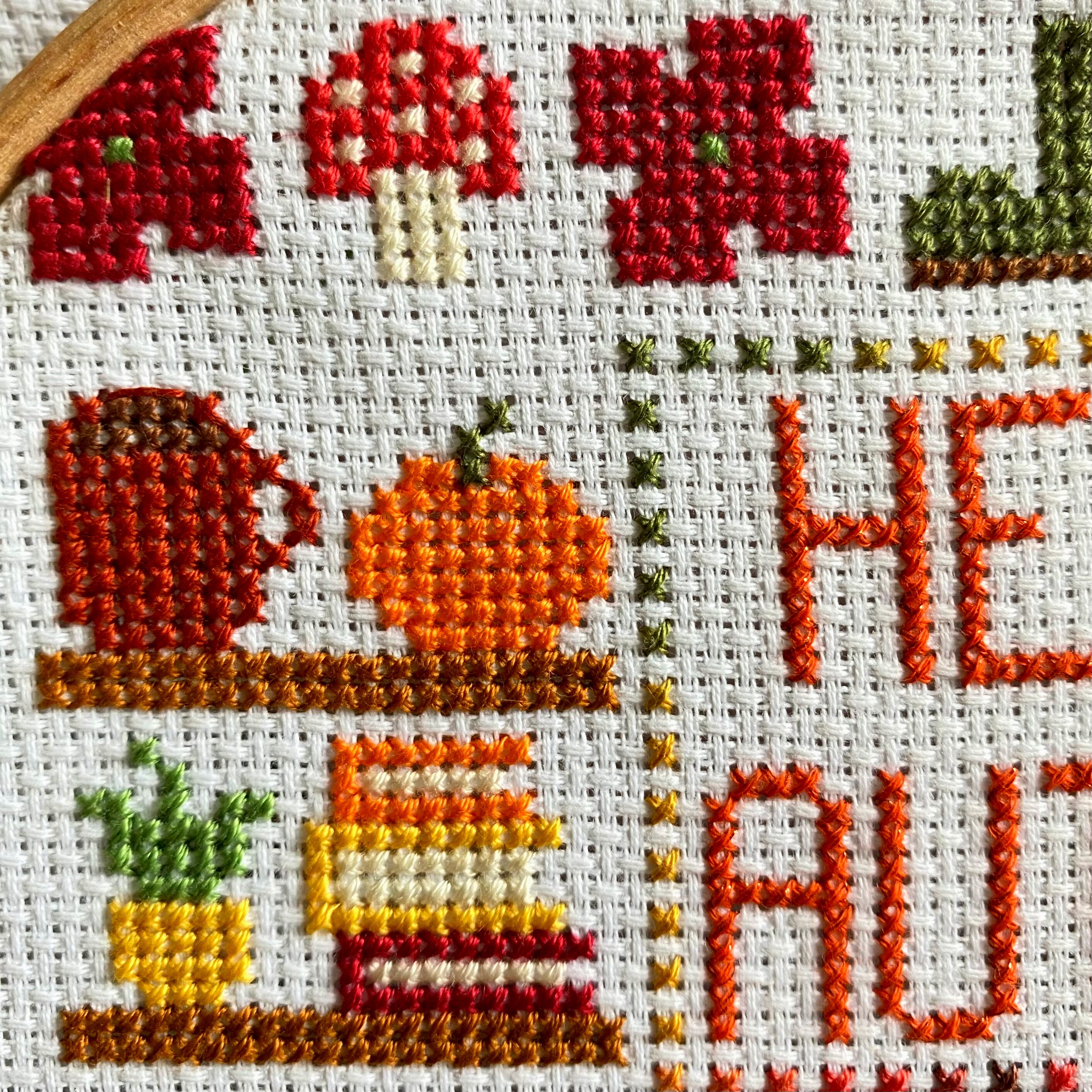 Hello Autumn (fall) PDF Cross Stitch Pattern - Etsy
