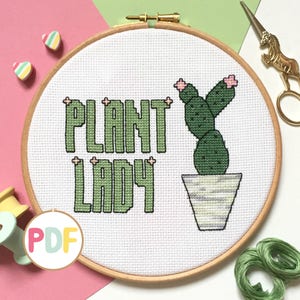 Wzór krzyżykowy Plant Lady - pobierz PDF - nowoczesny wzór