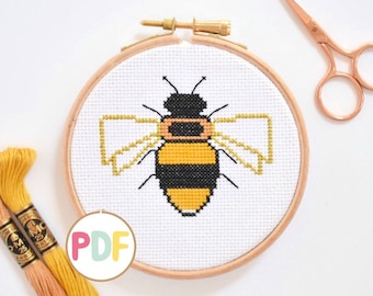 Bee Counted Cross Stitch Pattern for adults