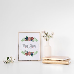 Custom Cross Stitch PDF Pattern - Wedding or Anniversary Gift