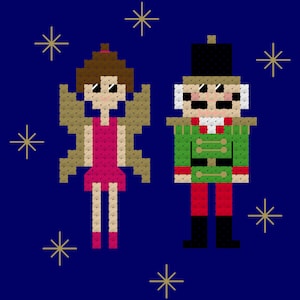 Nutcracker and Sugar Plum Fairy PDF Cross Stitch Pattern