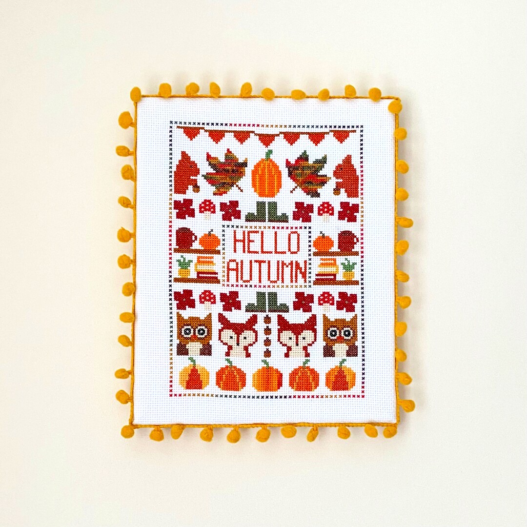 Hello Autumn (fall) PDF Cross Stitch Pattern - Etsy