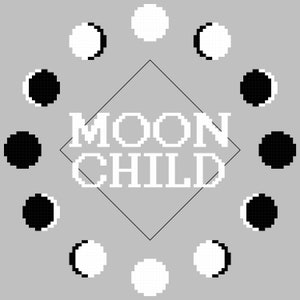 Moon Child PDF Cross Stitch Pattern for Beginners