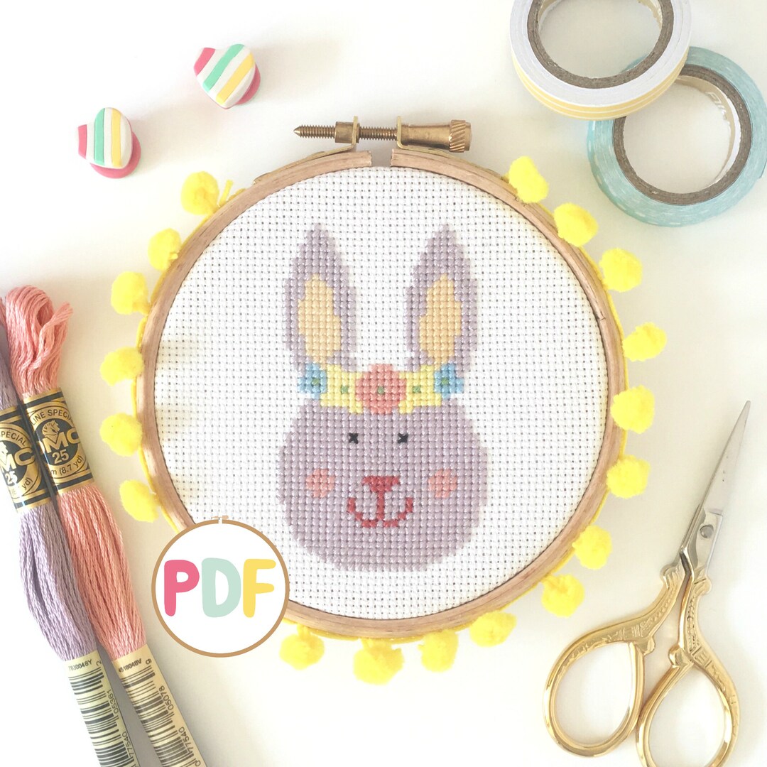 PDF Cross Stitch Pattern - Easter Bunny Rabbit - Etsy UK