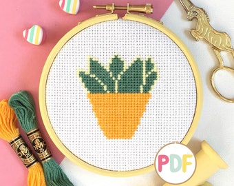 PDF Bird's Nest Sansevieria Pattern - Instant Download - Easy Cross Stitch Pattern