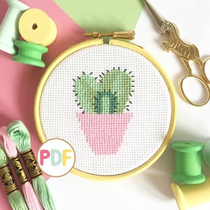PDF Easy Cross Stitch Pattern - Cactus
