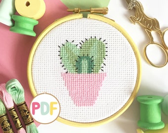 PDF Easy Cross Stitch Pattern - Cactus