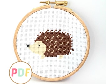 Cross Stitch Pattern - Hedgehog - For Beginners