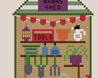 In The Shed PDF Cross Stitch Pattern for Garden