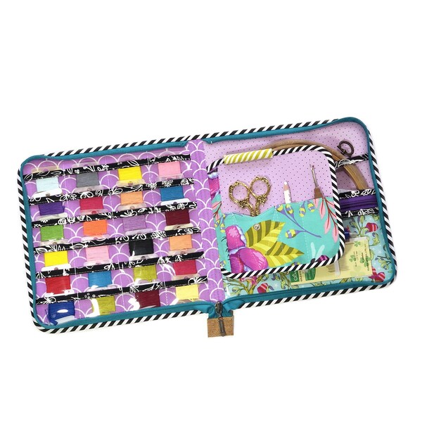 Black cross stitch organizer, floss organizer
