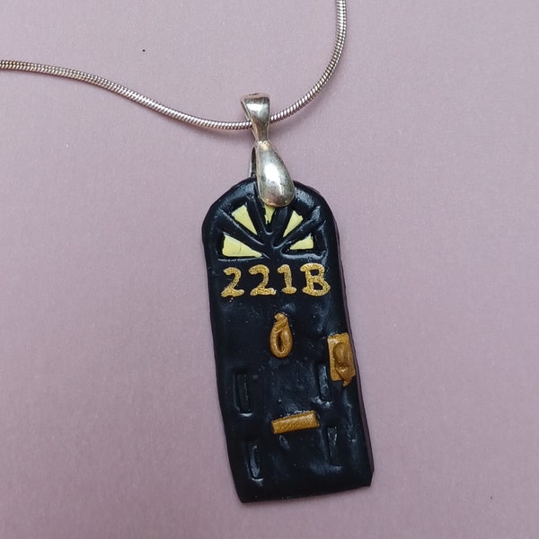 Sherlock Holmes 221-B Door Necklace