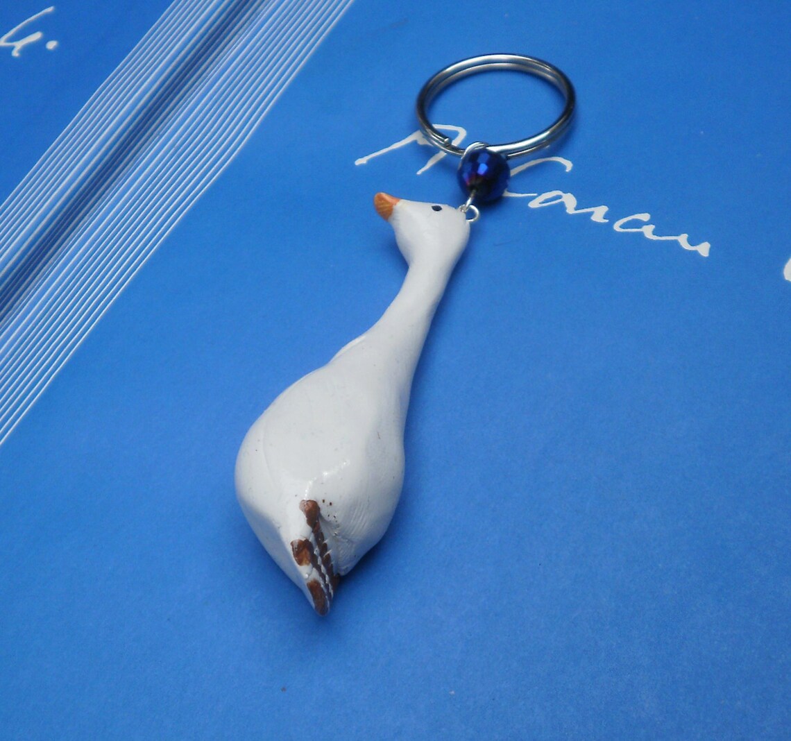 Sherlock Holmes Key Ring Blue Carbuncle and Goose Key Chain Fob - Etsy